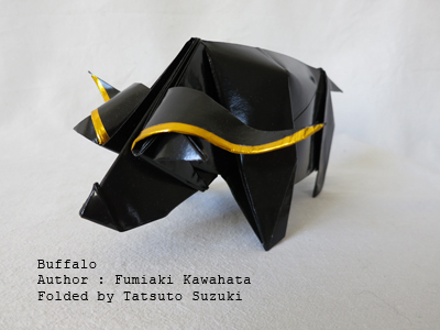 Photo Origami Buffalo Author : Fumiaki Kawahata, Folded by Tatsuto Suzuk